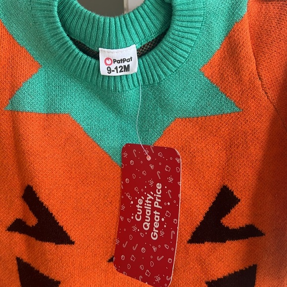 New with Tags PatPat Baby Halloween Pumpkin Onesie size 9-12 Months - Picture 3 of 5
